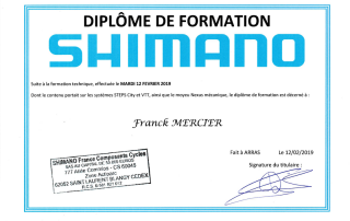 certificat shimano